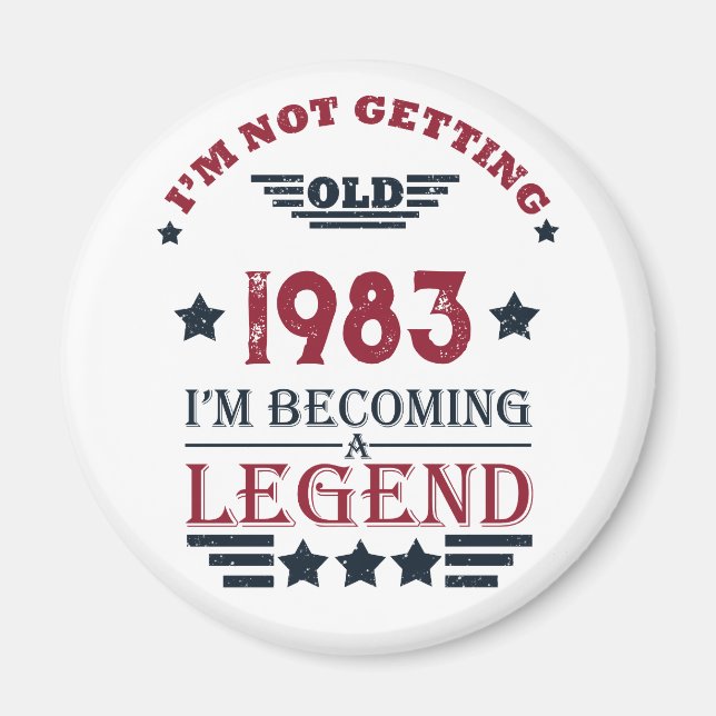 Personalisiert 40 Vintages Party Magnet (Vorne)