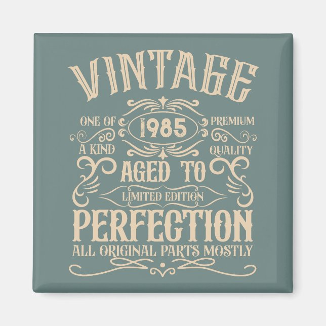Personalisiert 40 Vintages Party Magnet (Vorne)