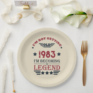 Personalisiert 40 Vintages Party Pappteller