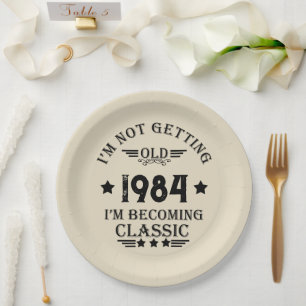 Personalisiert 40 Vintages Party Pappteller