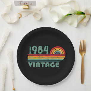 Personalisiert 40 Vintages Party Pappteller