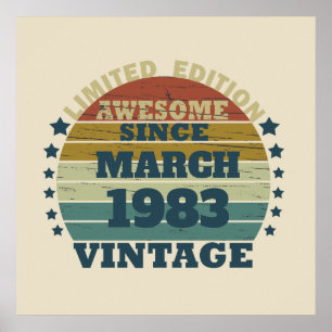 Personalisiert 40 Vintages Party Poster