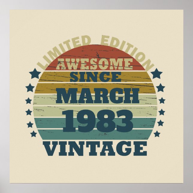 Personalisiert 40 Vintages Party Poster (Vorne)