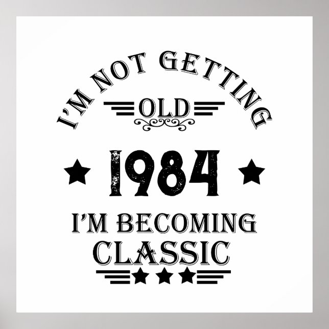 Personalisiert 40 Vintages Party Poster (Vorne)