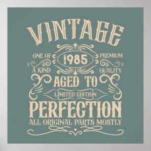 Personalisiert 40 Vintages Party Poster