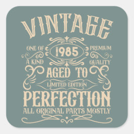 Personalisiert 40 Vintages Party Quadratischer Aufkleber