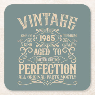 Personalisiert 40 Vintages Party Rechteckiger Pappuntersetzer