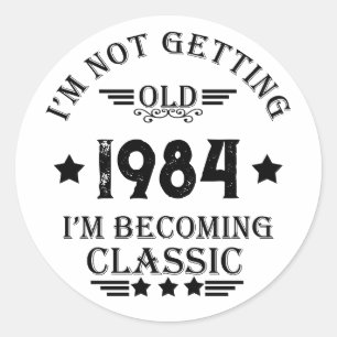 Personalisiert 40 Vintages Party Runder Aufkleber