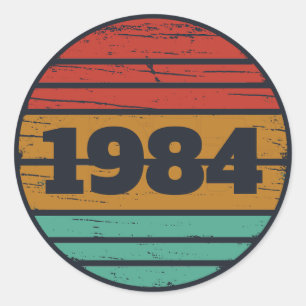 Personalisiert 40 Vintages Party Runder Aufkleber