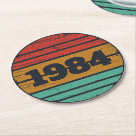 Personalisiert 40 Vintages Party Runder Pappuntersetzer