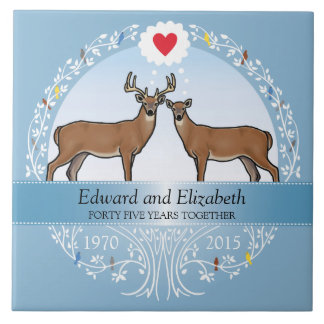 Personalisiert 45. Hochzeitstag, Buck & Doe Fliese