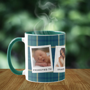 Personalisiert 4 Foto für Großvater Kariert Tasse