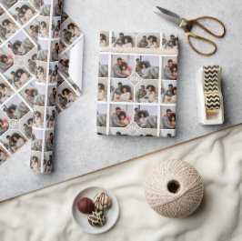 Personalisiert 4 Foto Monogramm Geschenkpapier