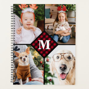 Personalisiert 4 Foto Monogramm Rotes Buffalo Kari Planer