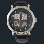 Personalisiert 4 Fotocollage Familienname Schwarz Armbanduhr<br><div class="desc">Erstellen Sie Ihre eigene Collage-Uhr mit 4 Ihrer Lieblingsbilder. Die Foto-Rahmenuhr hilft Ihnen, Ihre besonderen Momente zu schätzen und macht auch Eltern, Großeltern und Freunden ein wohlüberlegtes Geschenk. Die personalisierte Armbanduhr mit Fotos macht sie zu einem perfekten Geschenk für jeden Anlaß. Personalisieren mit Familienname und feststehendem Datum. Das Zitat "Family...</div>