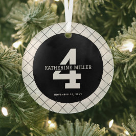 Personalisiert 4. Geburtstag Modern und elegant Ornament Aus Glas