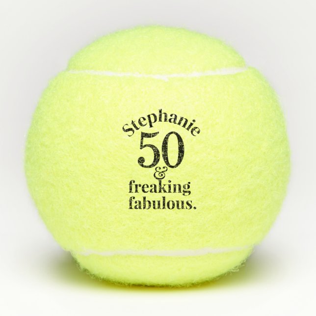 Personalisiert 50 & Fabulous Geburtstag Tennisbälle (Vorderseite)