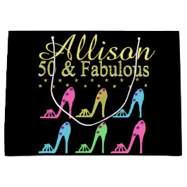 PERSONALISIERT 50 & FABULOUS SHOE QUEEN GIFT BAG GROßE GESCHENKTÜTE