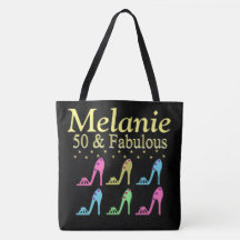 PERSONALISIERT 50 & FABULOUS SHOE QUEEN TOTE BAG