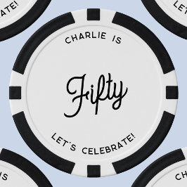 Personalisiert 50 Fünfzig Geburtstag Pokerchips