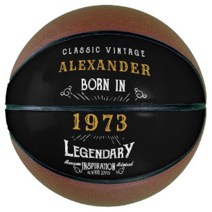 Personalisiert 50. Geburtstag 1973 Monogram Legend Basketball