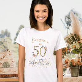 Personalisiert 50. Geburtstag Boho Herbstleaves T-Shirt