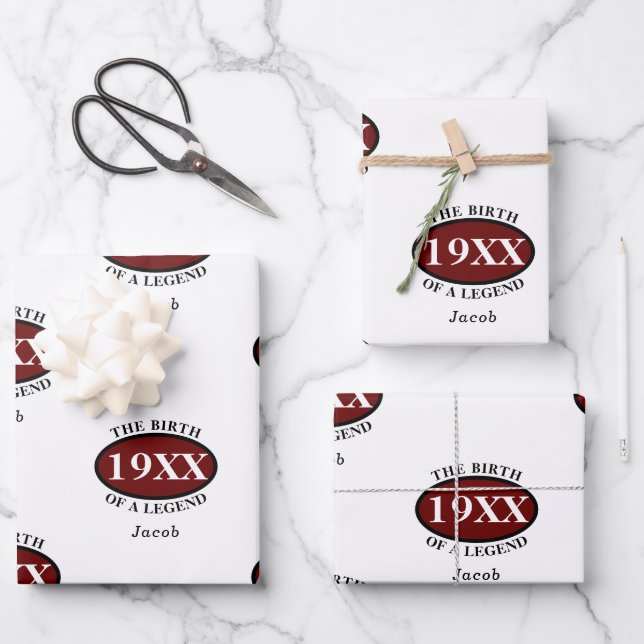 Personalisiert 50. Geburtstag eines legendären Ret Geschenkpapier Set (Vorderseite)