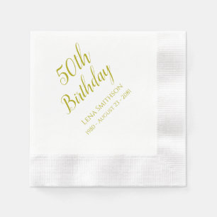 Personalisiert 50. Geburtstag Napkins Custom Serviette