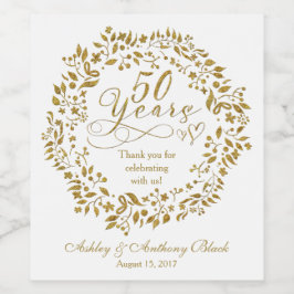 personalisiert 50. Goldenes Jubiläum Weinetikett
