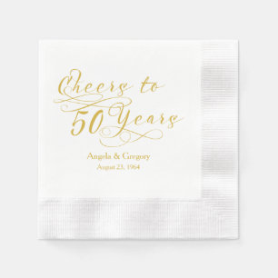 Personalisiert 50. Hochzeitstag Gold Cheers Serviette