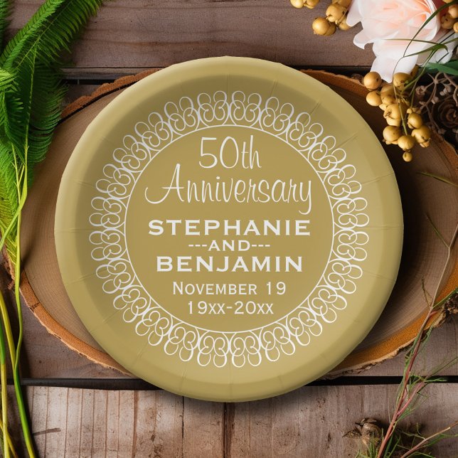 personalisiert 50. Hochzeitstag Pappteller (Personalized Wedding and Anniversary Party Plates)