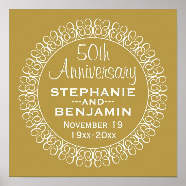 personalisiert 50. Hochzeitstag Poster (Vorne)