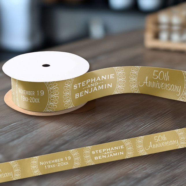 personalisiert 50. Hochzeitstag Satinband (Custom Anniversary Ribbon)