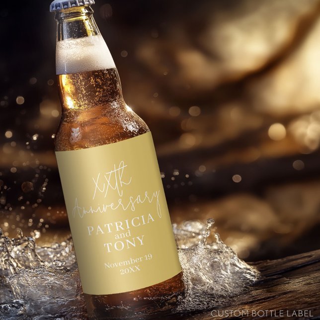 personalisiert 50. oder anderes Hochzeitstag Bierflaschenetikett (Custom Party Beer Label - Wedding Anniversary)