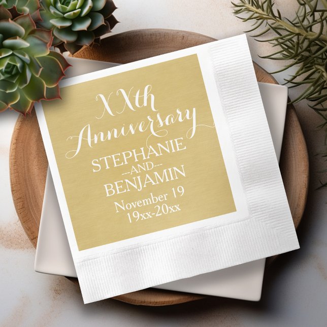 personalisiert 50. oder anderes Hochzeitstag Serviette (50th Wedding Anniversary Personalized Napkins)