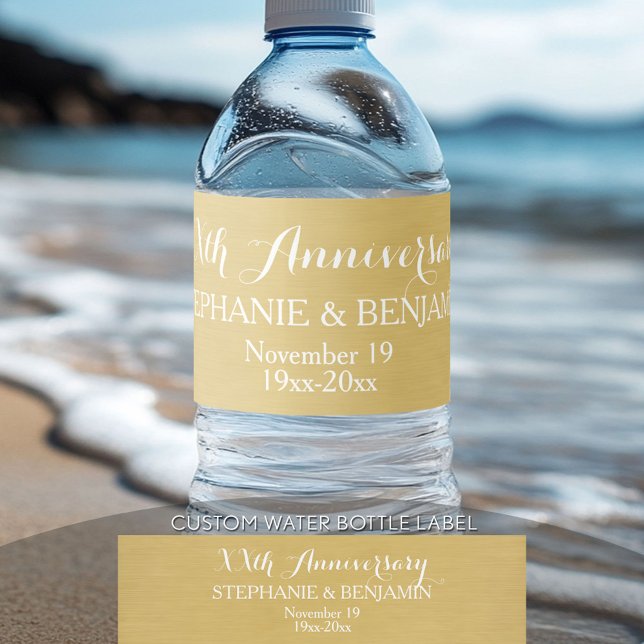 personalisiert 50. oder anderes Hochzeitstag Wasserflaschenetikett (Custom Graduation Water Bottle Label)