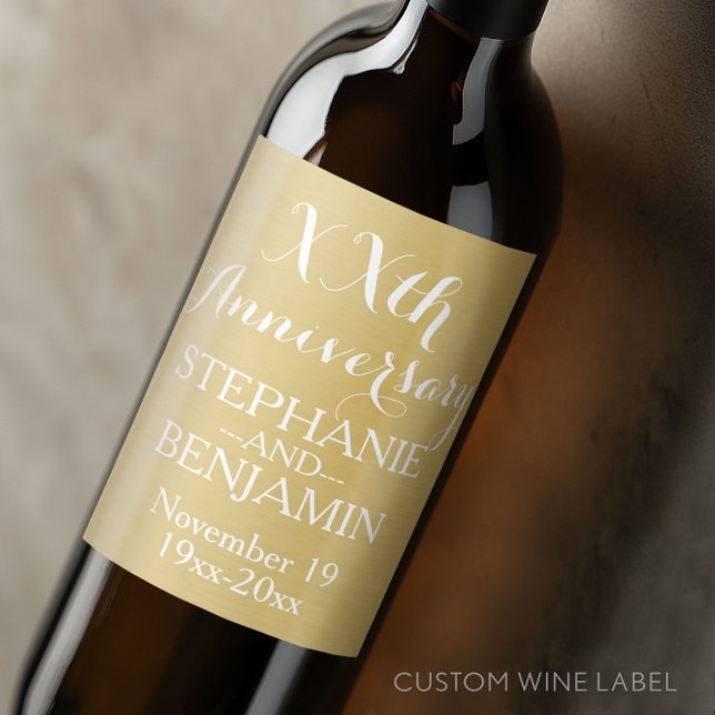 personalisiert 50. oder anderes Hochzeitstag Weinetikett (Custom Wedding Anniversary Wine Label)