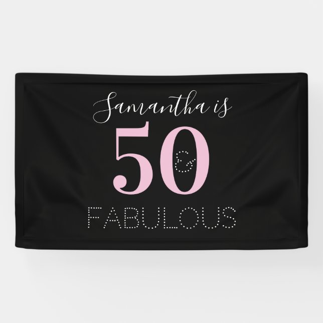Personalisiert 50 und fabelhaft Moderner Geburtsta Banner (Horizontal)