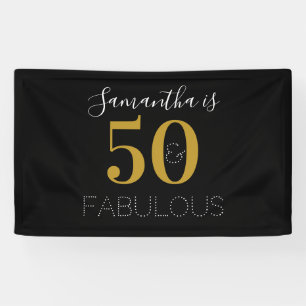 Personalisiert 50 und fabelhafte Goldschwarz Gebur Banner