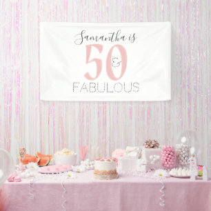 Personalisiert 50 und fabelhafte Rose Gold Geburts Banner