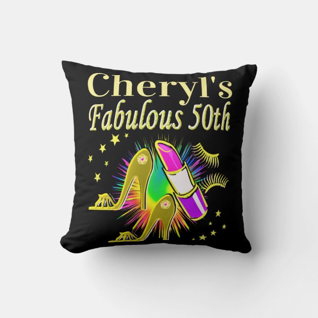 PERSONALISIERT 50 UND FABULOUS DIVA KISSEN (Vorderseite)