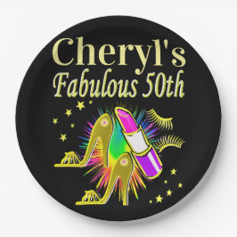 PERSONALISIERT 50 UND FABULOUS DIVA PAPPTELLER