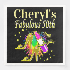 PERSONALISIERT 50 UND FABULOUS DIVA SERVIETTE