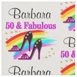 PERSONALISIERT 50 UND FABULOUS FABRIC STOFF