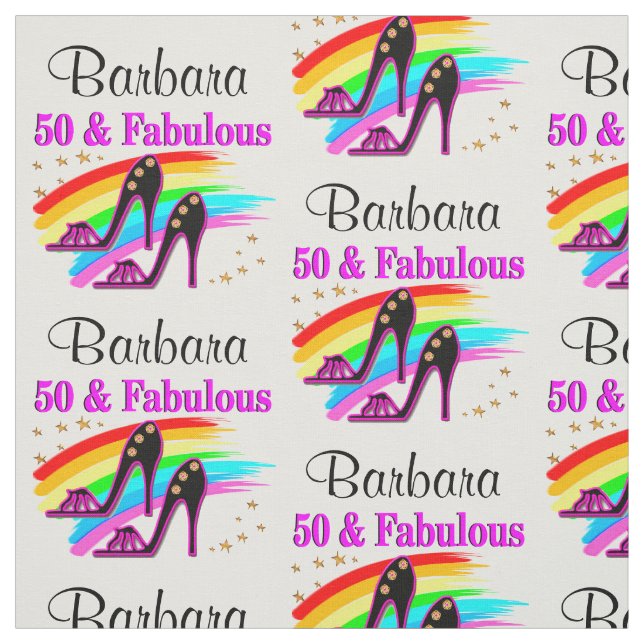 PERSONALISIERT 50 UND FABULOUS FABRIC STOFF (Muster)