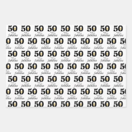 Personalisiert 50 und Fabulous Geburtstag Geschenkpapier Set