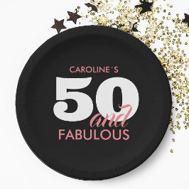 Personalisiert 50 und herrlicher Geburtstag Pappteller