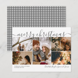 Personalisiert 5 Foto Frohe Weihnachtskarte Postkarte