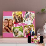 Personalisiert 5 Fotomaterial Rosa Poster<br><div class="desc">Fröhliches rosa Poster mit eigenem Namen und Fotos. Diese benutzerdefinierte Collage aus Foto besteht aus 5 Ihrer bevorzugten Fotos, gerahmt mit weißen Rändern und Set vor einem rosa Hintergrund. Die Vorlage ist für Sie Set, um Ihre Bilder und Ihren Namen, die in weiße Schrift Typografie geschrieben ist hinzuzufügen. Gerahmt oder...</div>