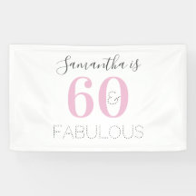 Personalisiert 60 und fabelhaft Modern Pink Birthd